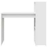 Desk with Shelf White 108 x 55 x 103.5 cm Engineered Wood - 45-Degree Angle