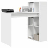 Desk with Shelf White 108 x 55 x 103.5 cm Engineered Wood - Side View