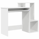 Desk with Shelf White 106 x 40 x 88.5 cm Engineered Wood - Front View