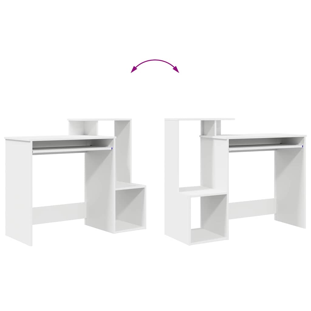 Desk with Drawer White 106 x 41 x 88.5 cm Engineered Wood