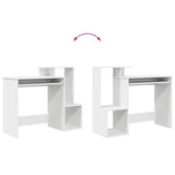 Desk with Shelf White 106 x 40 x 88.5 cm Engineered Wood - Extra Image