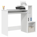 Desk with Shelf White 106 x 40 x 88.5 cm Engineered Wood - Side View