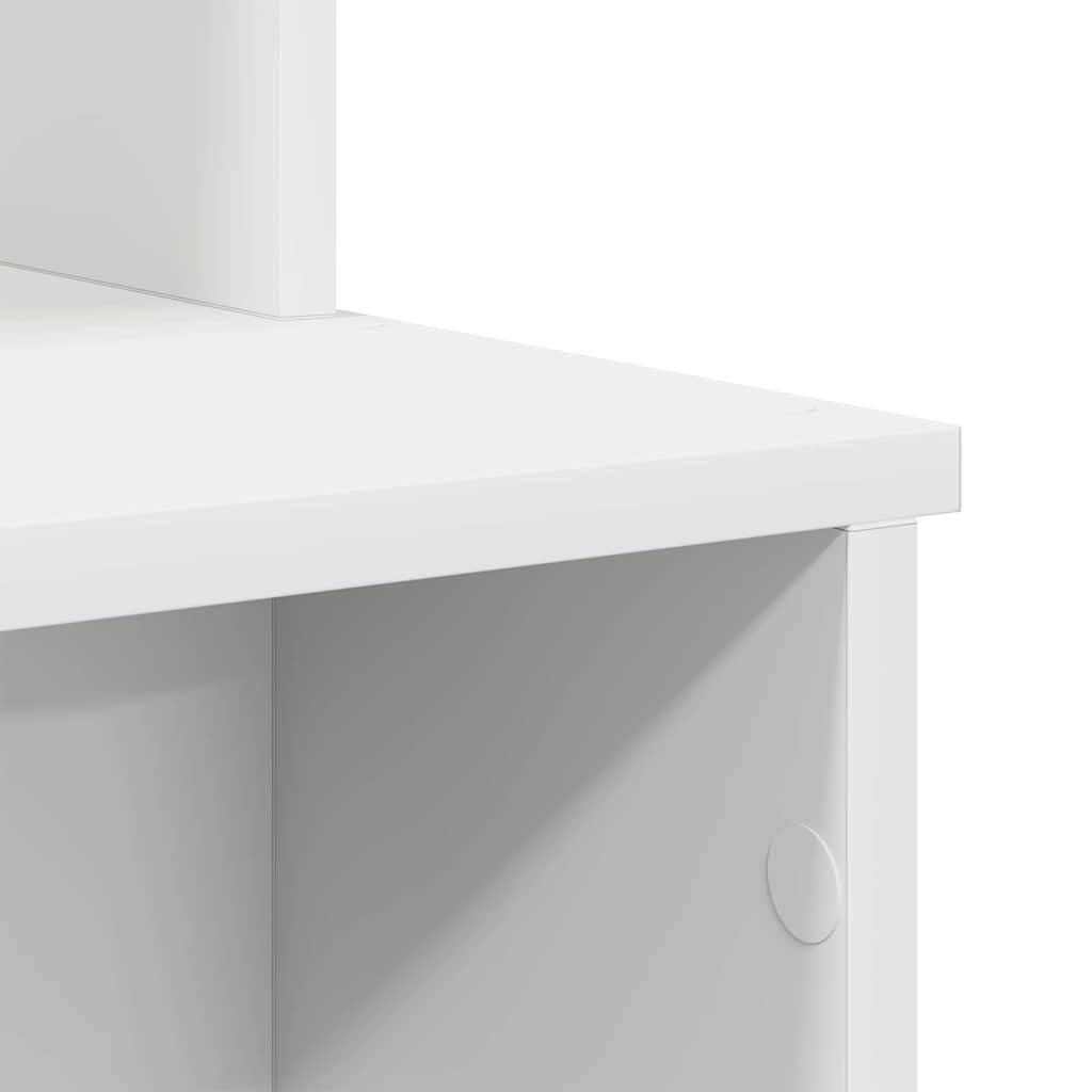 Desk with Storage White 120.5 x 44 x 88.5 cm Engineered Wood
