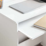 Desk with Storage White 120.5 x 44 x 88.5 cm Engineered Wood - Top-Down View