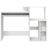Desk with Storage White 120.5 x 44 x 88.5 cm Engineered Wood - Rear View