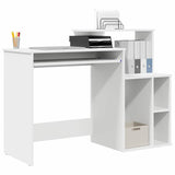 Desk with Storage White 120.5 x 44 x 88.5 cm Engineered Wood - Side View