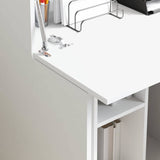 Desk with Shelf White 71.5 x 31.5 x 106.5 cm Engineered Wood - Top-Down View