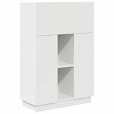 Desk with Shelf White 71.5 x 31.5 x 106.5 cm Engineered Wood - Front View