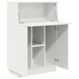 Desk with Shelf White 71.5 x 31.5 x 106.5 cm Engineered Wood - 45-Degree Angle