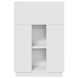 Desk with Shelf White 71.5 x 31.5 x 106.5 cm Engineered Wood - Rear View