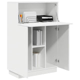 Desk with Shelf White 71.5 x 31.5 x 106.5 cm Engineered Wood - Side View