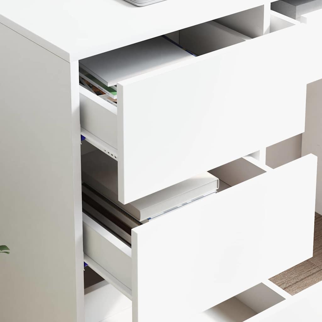 Desk with Drawer White 90 x 37.5 x 75 cm Engineered Wood