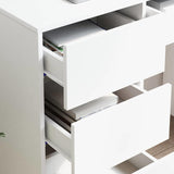 Desk with Drawer White 90 x 37.5 x 75 cm Engineered Wood - Top-Down View