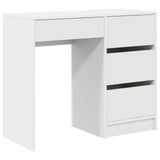 Desk with Drawer White 90 x 37.5 x 75 cm Engineered Wood - Front View