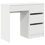 Desk White Engineered Wood 90 x 37.5 x 75 cm
