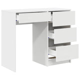 Desk with Drawer White 90 x 37.5 x 75 cm Engineered Wood