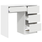 Desk White Engineered Wood 90 x 37.5 x 75 cm