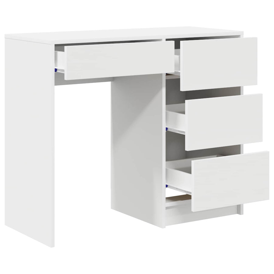 Desk White Engineered Wood 90 x 37.5 x 75 cm