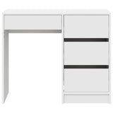 Desk with Drawer White 90 x 37.5 x 75 cm Engineered Wood - Rear View