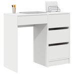 Desk White Engineered Wood 90 x 37.5 x 75 cm