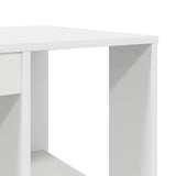 Desk with Storage White 130 x 50.5 x 75 cm Engineered Wood - Low Angle