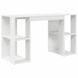 Desk with Storage White 130 x 50.5 x 75 cm Engineered Wood - Front View
