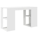 Desk with Storage White 130 x 50.5 x 75 cm Engineered Wood - Close-Up Angle