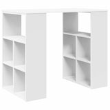 Desk with Shelf White 90 x 50 x 75 cm Engineered Wood - Front View