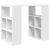 Desk with Shelf White 90 x 50 x 75 cm Engineered Wood - Close-Up Angle