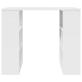 Desk with Shelf White 90 x 50 x 75 cm Engineered Wood - 45-Degree Angle