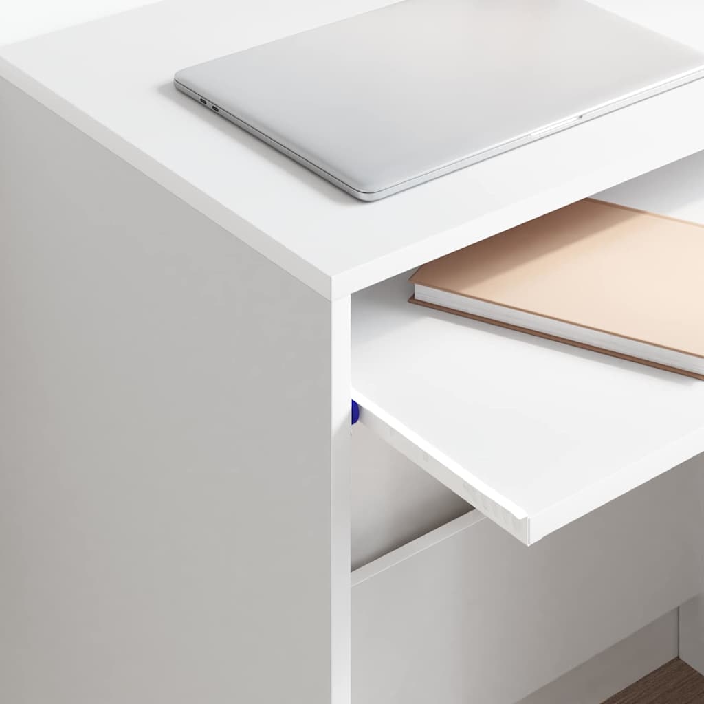 Desk with Shelf White 77.5 x 43 x 79 cm Engineered Wood