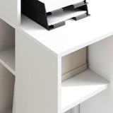Desk with Storage White 90 x 48 x 101.5 cm Engineered Wood - Top-Down View