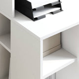 Desk with Shelf White 90 x 48 x 101,5 cm Engineered Wood - Top-Down View
