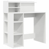 Desk with Storage White 90 x 48 x 101.5 cm Engineered Wood - Front View