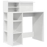 Desk with Shelf White 90 x 48 x 101,5 cm Engineered Wood - Front View