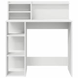 Desk with Storage White 90 x 48 x 101.5 cm Engineered Wood - 45-Degree Angle