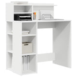 Desk with Storage White 90 x 48 x 101.5 cm Engineered Wood - Side View