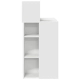 Desk with Storage White 90 x 48 x 101.5 cm Engineered Wood - Rear View