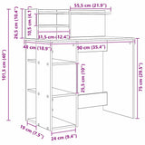 Desk with Storage White 90 x 48 x 101.5 cm Engineered Wood - Extra Image