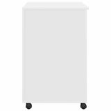 Desk with Wheels White 91 x 50 x 77 cm Engineered Wood - Close-Up Angle