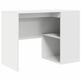 Desk with Shelf White 102 x 50 x 75 cm Engineered Wood