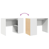 Desk with Shelf White 102 x 50 x 75 cm Engineered Wood - Extra Image