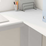 Corner Desk with Storage with Shelf White 140 x 113.5 x 75 cm - Top-Down View