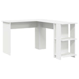 Corner Desk White 140 x 113,5 x 75 cm Engineered Wood - Front View