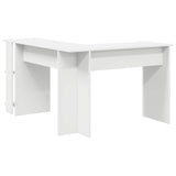 Corner Desk White 140 x 113,5 x 75 cm Engineered Wood - Rear View