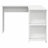 Corner Desk with Storage with Shelf White 140 x 113.5 x 75 cm - 45-Degree Angle