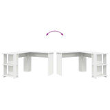 Corner Desk with Storage with Shelf White 140 x 113.5 x 75 cm - Extra Image