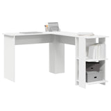 Corner Desk White 140 x 113,5 x 75 cm Engineered Wood - Side View