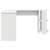 Corner Desk with Storage with Shelf White 140 x 113.5 x 75 cm - Rear View