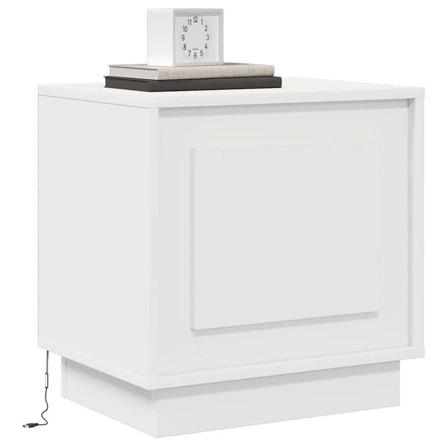 Bedside Cabinet White 44 x 34,5 x 45 cm Engineered Wood